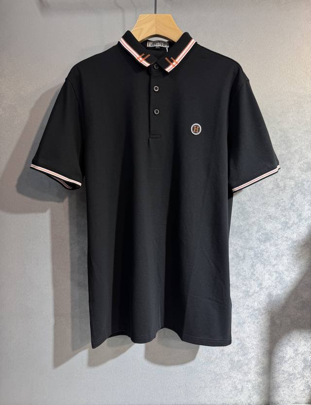 Hermes 爱马仕 25Ss新款春夏短袖 最高版本客供定制高端朱地面料简单时尚款，螺纹拼色螺纹配色超级好看！经典Logo的设计 简单大方的款式！756 满满的
