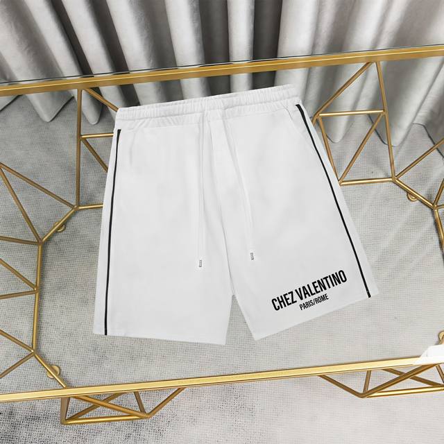 Valentino 华伦天奴印花纯棉短裤卫裤 1:1对版面料380克毛圈高克重百分百纯棉 提前做过预缩水1×1双纱洗一辈子都不会变形的 男女同款 官网细节一致
