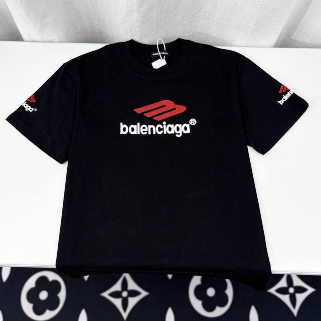 Balenciaga巴黎世家刺绣短袖 270G全棉双纱紧密爽滑面料， 码数 S-Xxl