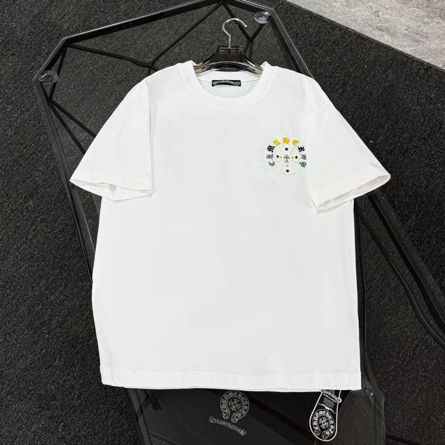 Chrome Hearts克罗心 25款高版本 面料采用300克高密度纯棉 不变形 不缩水 三标齐全 男女同款 工艺：贴布刺绣 颜色：白色 黑色 灰色 Size