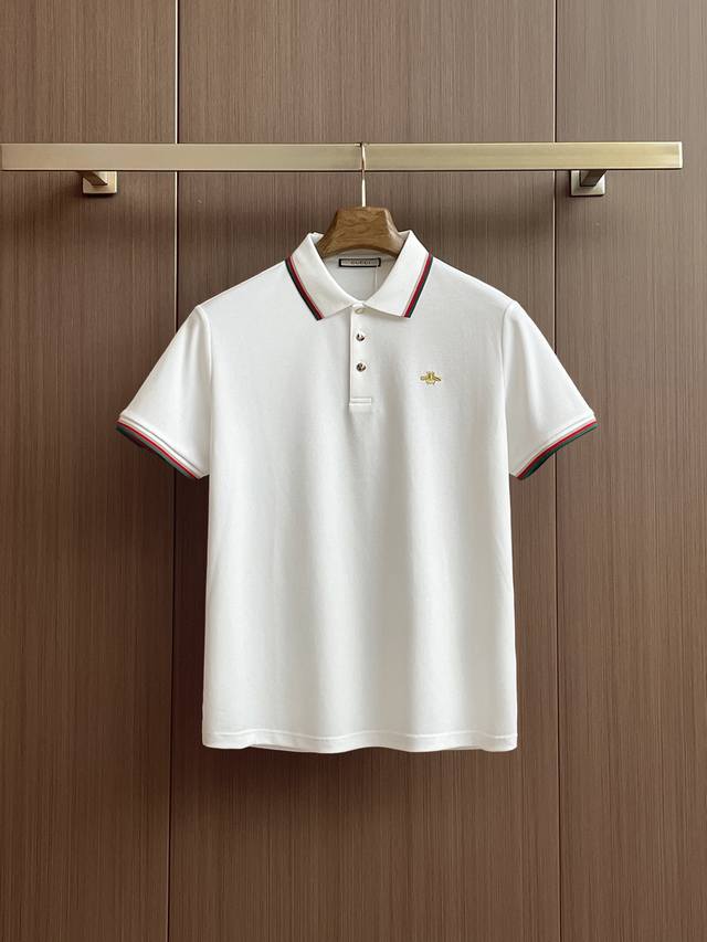 新品上市 古驰 2025Ss夏季新款字母Logo男士翻领Polo衫！经典商务男款，高端男装的天花板级别的商务男款！简约时尚大气不失优雅，单穿内搭体面过人，品质控