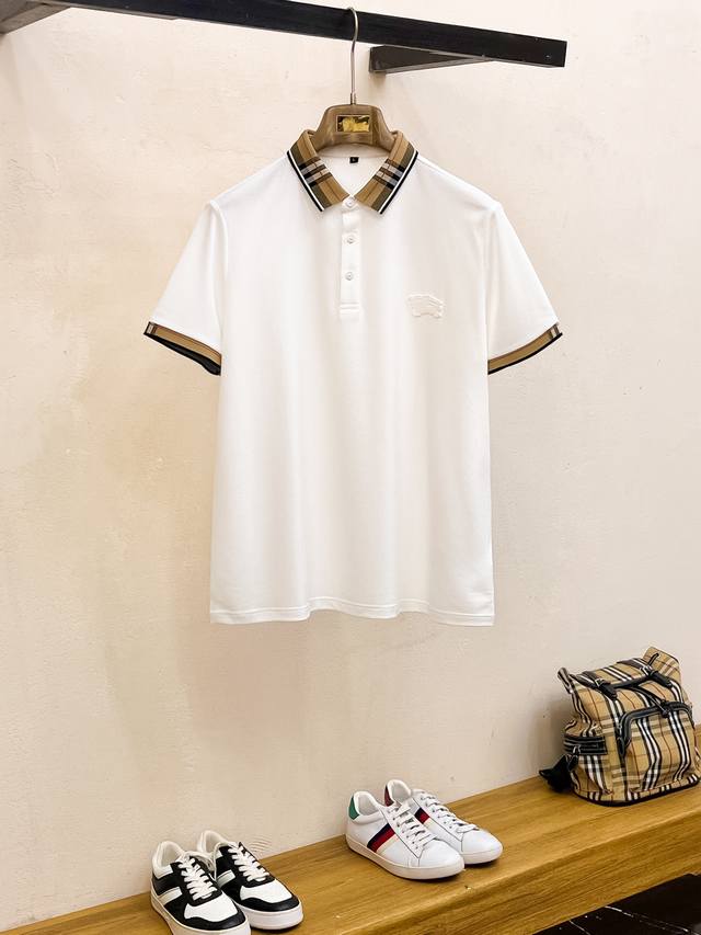 巴宝莉 2025Ss夏季新款 Logo男士翻领Polo衫！经典商务男款，高端男装的天花板级别的商务男款！简约时尚大气不失优雅，单穿内搭体面过人，品质控 细节控的