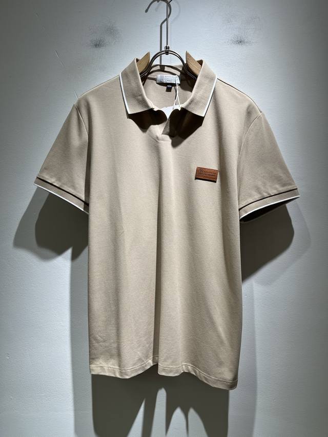 Bc-Brunello Cucineli 2025春夏新款男士短袖Polo衫，众多明星都爱穿的时尚百搭单品！胸前Logo皮革超级好看,喜欢经典简约的朋友,一定不
