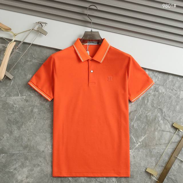 爱马仕-高端休闲系列！2025新品专柜休闲短袖Polo衫！品牌最新元素Logo重工设计 无痕剪裁 进口80支的超高支纱棉，手感柔滑舒适，弹性佳 软软细腻 不易起