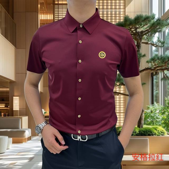 Lp诺悠翩雅 2025春夏款专柜最新款短袖衬衣休闲短袖衬衫 高端订制 设计前卫！重工艺设计 高端订制冰氧桑蚕丝无缝面料.手感柔软.穿着舒适.专柜级别精致车线.做