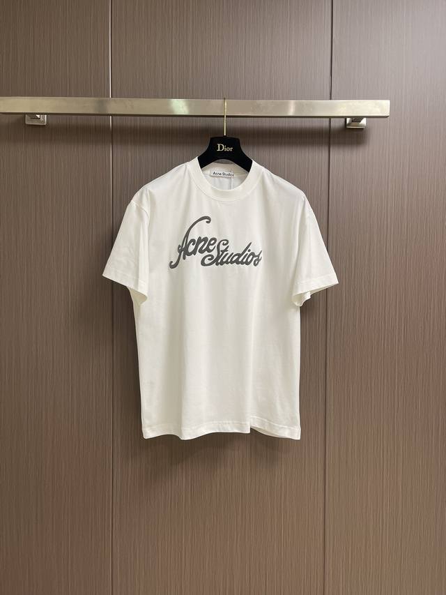 Acne Studios 2025Ss春夏新款发泡对位印花短袖T恤，太帅了 印花发泡很有质感，日常穿搭很自在很实用，超级的有韧性比起一般的棉手感质感都更好的，面