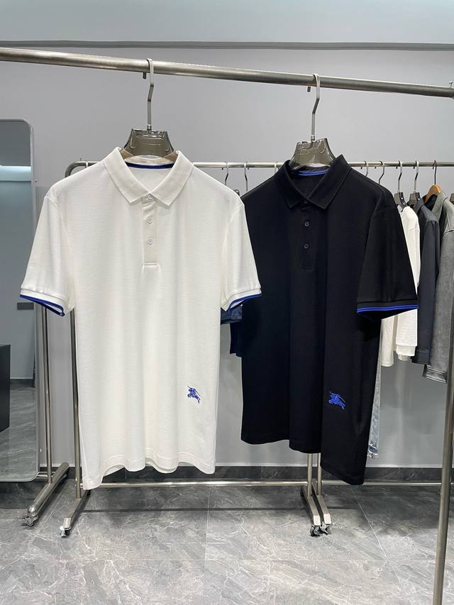 Kailai A26-Bur 2025春夏新品蓝色Logo刺短袖Polo衫！香港洋行渠道货，高端代工出品！进口高端80支珠地棉，有质感、不勾丝，舒适透气..袖口