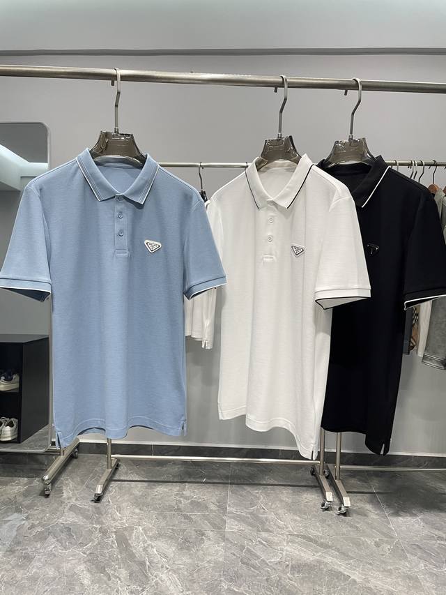 Kailai A26-Pra25Ss夏季新款网眼珠地棉布翻领短Tee，男女同款经典三角标徽章商务休闲短袖Polo衫！贸易公司渠道稀出，同步官网发售！P家全新金标