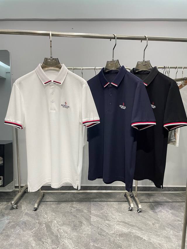 Kailai A26-Mon25Ss春夏新款网眼珠地棉布基础翻领短Tee，男女同款时尚彩色条纹饰边徽章标识刺绣短袖Polo衫！贸易公司渠道稀出，同步官网发售！这