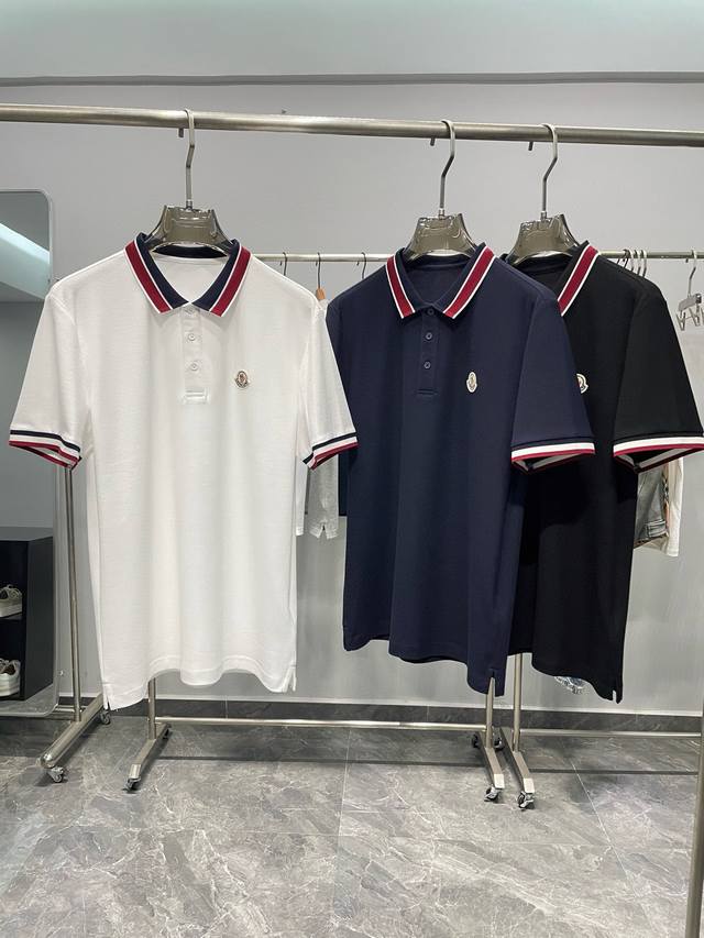 Kailai A26-Mon25Ss春夏新款顶级网眼珠地棉布基础翻领短Tee，男女同款撞色条纹饰边徽章标识刺绣短袖Polo衫！贸易公司渠道稀出，同步官网发售！这
