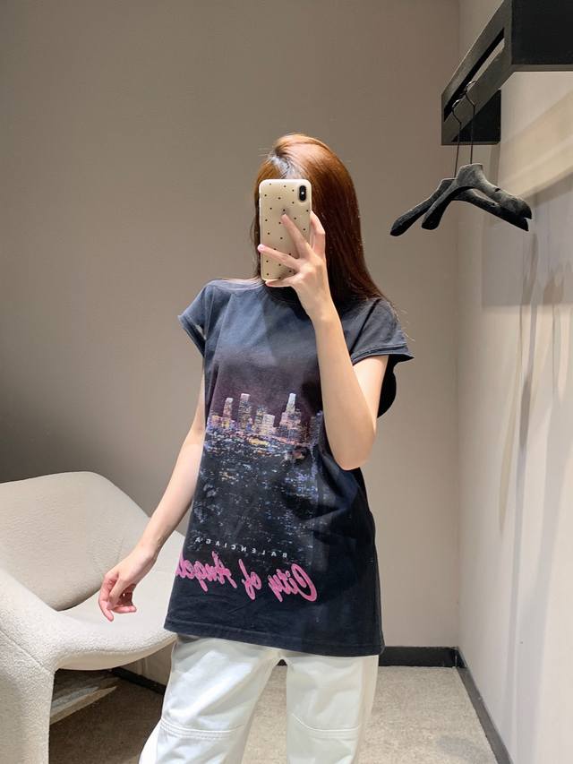 Balenc*Aga 25Ss春夏新款 洛杉矶城市印花无袖背心丨独家Yb开发！高版出品！正面印花粉色的“City Of Angle” 天使之城 洛杉矶城市印花是