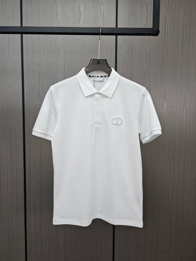 Dior*迪奥。刺绣经典 Polo衫 柜台同步发售 D的新秀丽作. 贸易渠道货品,为数稀少！ 2025Ss春夏新品 D家男士商务休闲时尚饰带装饰标识设计翻领短袖