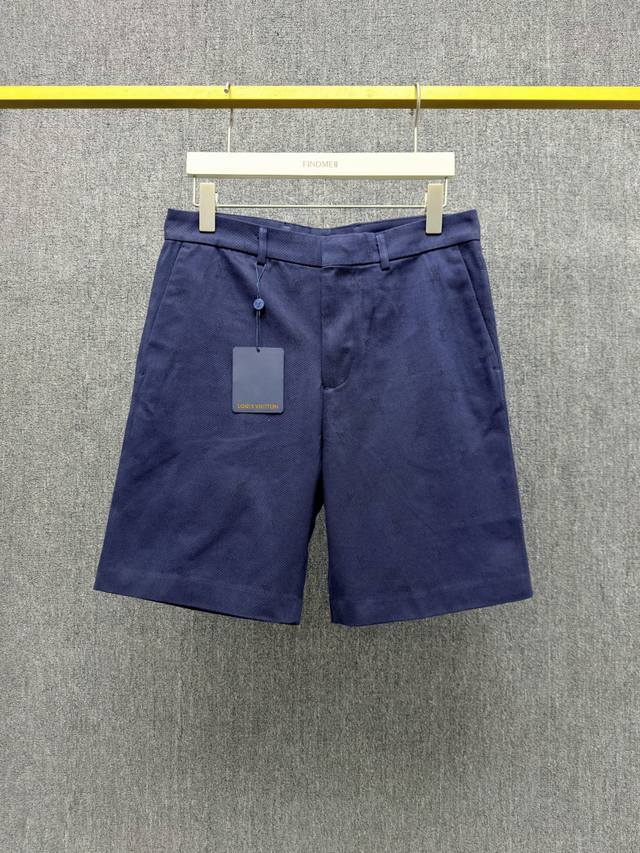 L*Uis Vuitton 25Ss夏季新款 100%棉质休闲短裤 采用棉质全幅铺陈 Lv Blason 提花图案面料 后袋点缀 Marque L.Vuitto