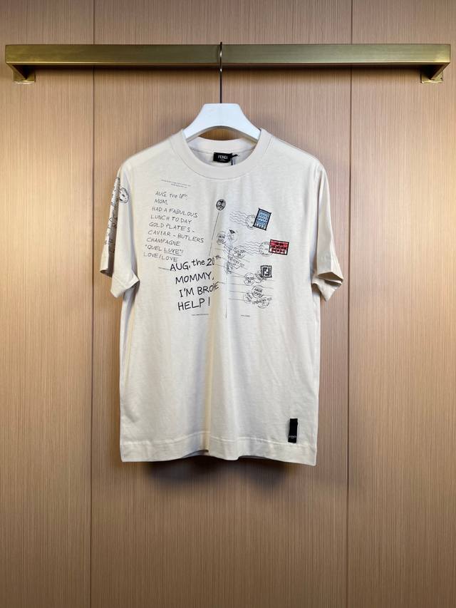 Fendi芬迪 25Ss新款邮票印章短袖T恤 尺寸：Xs-L