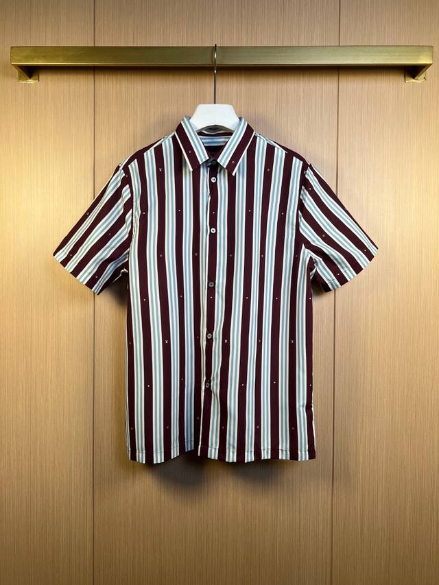 Lv路易 25Ss条纹短袖衬衫衬衣 尺寸：S-Xl