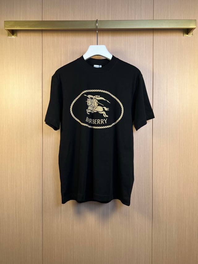 巴宝Bbr 25Ss新款 发泡战马印花短袖T恤 尺寸：Xs-L
