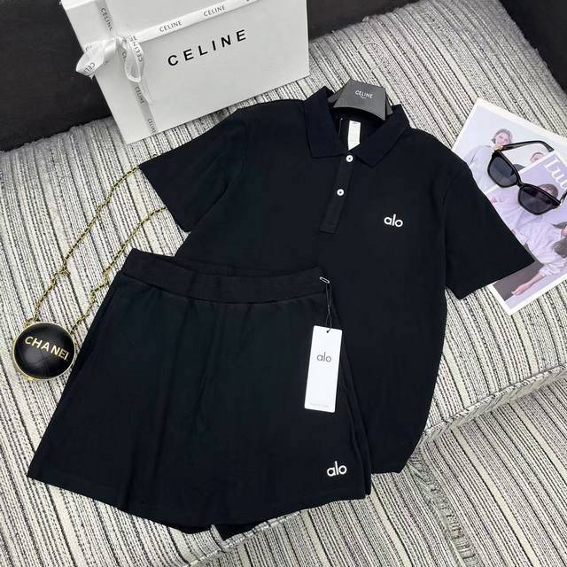 强烈推荐 原单品质，独家首发 Alo运动系，25春夏新款 Polo衫裙裤运动套装丨独家高版出品！这套不仅适合运动，日常穿也超有气场，随便搭个墨镜、凉鞋或者运动鞋