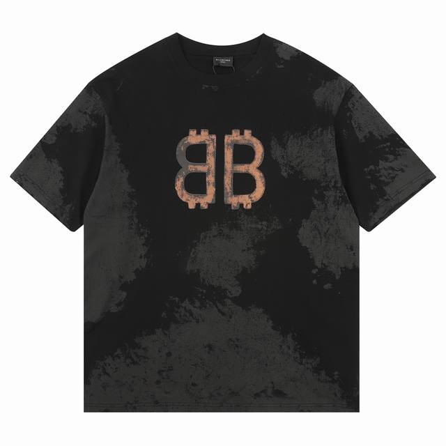 Balenciaga 巴黎世家 橘字Bb印花圆领短袖 Size：S-L