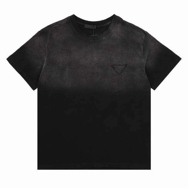 Prada 普拉达 渐变水洗三角标圆领短袖 Size：S-L