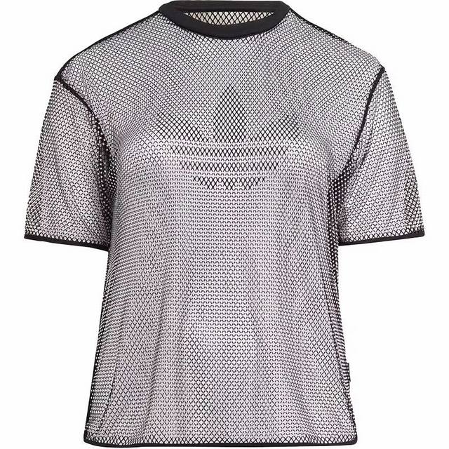 2025最新爆款Adidas 阿迪达斯三叶草水钻T恤，专柜同款.这款时尚的镂空设计，结合闪亮水钻点缀，完美展现运动与潮流的结合。均码设计，适合多种身材.圆领短袖