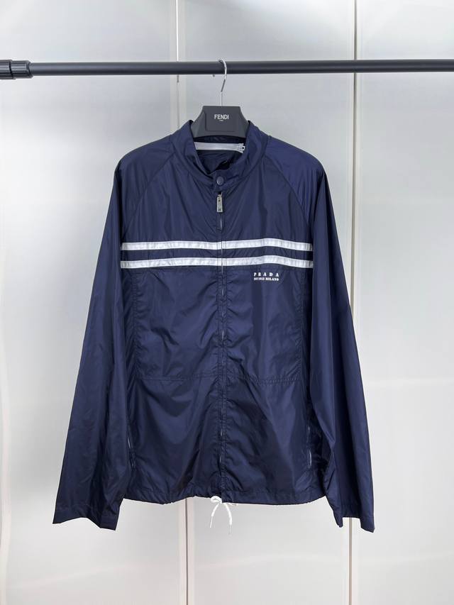 Prada普拉达白条夹克风衣外套 S M L Xl