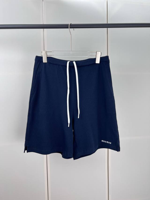 Miumiu缪缪字母刺绣抽绳短裤 38 40 42 44
