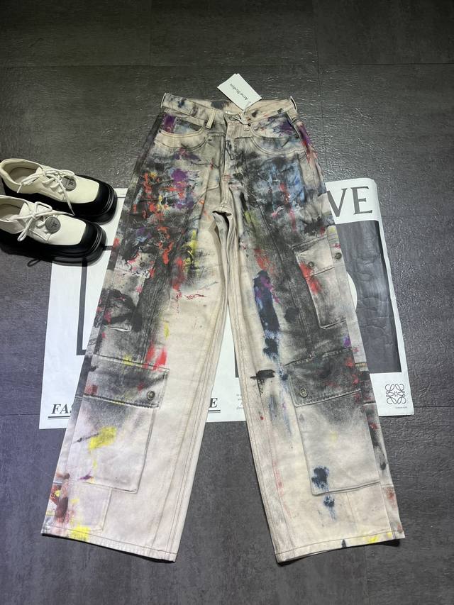 Pp 新品 Acne Studi*1981做旧涂鸦脏脏风牛仔裤长裤出货啦，重工定制款，上身太潮啦，拿货必备，现货出Sml