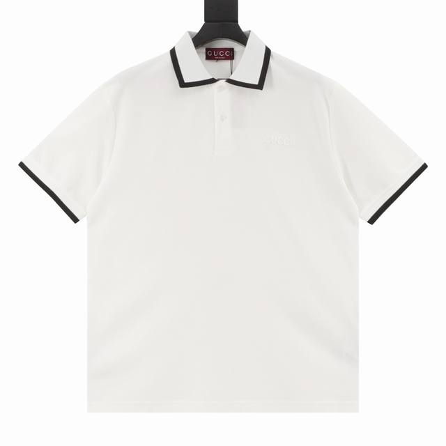 Gucci古驰Guc 撞色领字母激光刺绣短袖Polo衫 原版6900购入开发，面料采用220G原版定制全棉，胸前进口机激光刺绣，每个字母定位。上身立挺，落肩Os