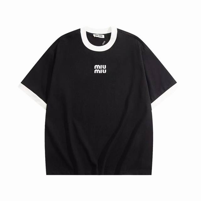 Miumiu拼色短袖，正常版型款男女同款！全网最高版本！几乎一模一样！短款拼色短袖，Zp5220购入制作，原版一模一样的版型，一刀不切！ 市面很多一眼假的版本！