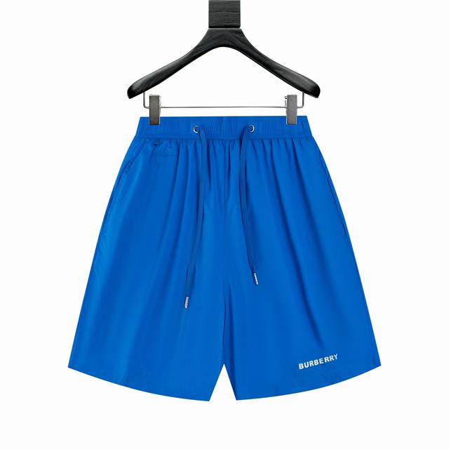 Burberry 巴宝莉， Ss春夏新款休闲短裤，专柜同步在售， 定制聚酯纤维面料，舒适透气，下摆字母Logo印花图案，内里网格， 三色， 尺码:Xs-L