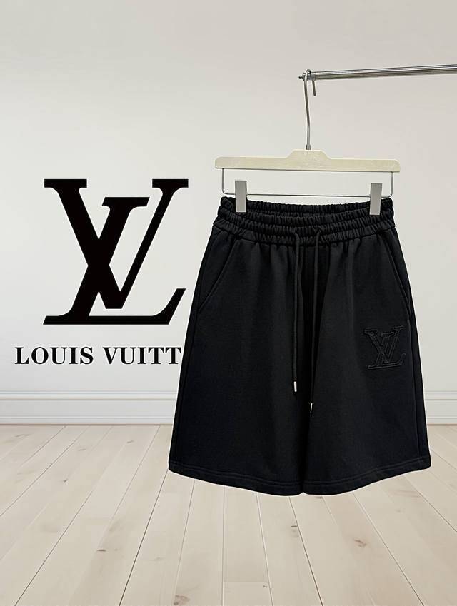 高版本] Louis Vuitton 路易威登，25Ss新品同步上架 经典缕空Logo刺绣 后开袋 短裤休闲五分裤 实打实重磅400克毛圈面料，不缩水不变形质感