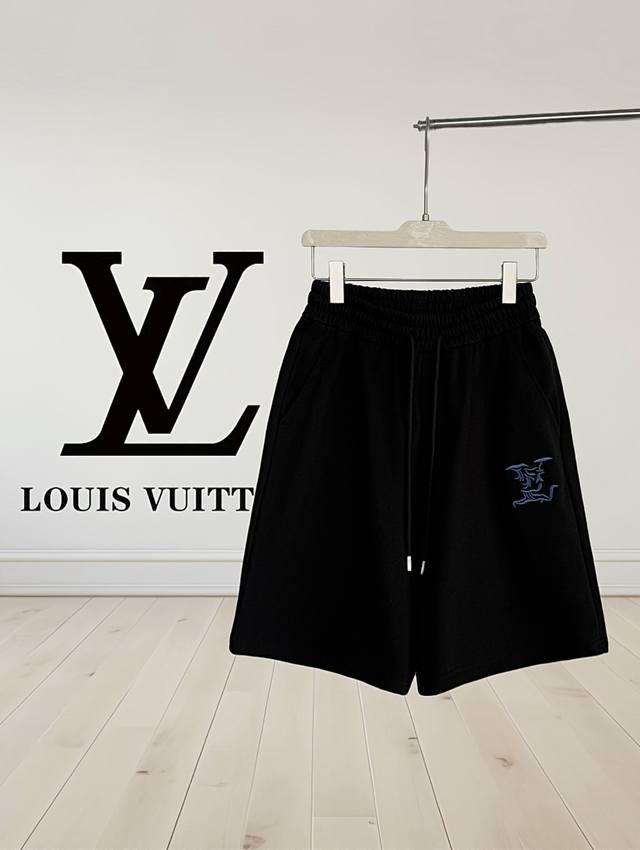 高版本] Louis Vuitton 路易威登 ，25Ss新品同步上架 经典云刺绣Logo刺绣 后开袋 短裤休闲五分裤 实打实重磅400克毛圈面料，不缩水不变形