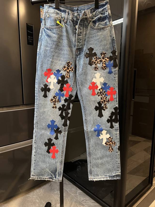 隔天 Chrome Hearts 克罗心 25Fw Ch马来西亚限定满皮十字架牛仔裤 蓝 Size：28 30 32 34 36 S-Xxl对应 详细尺码可查图