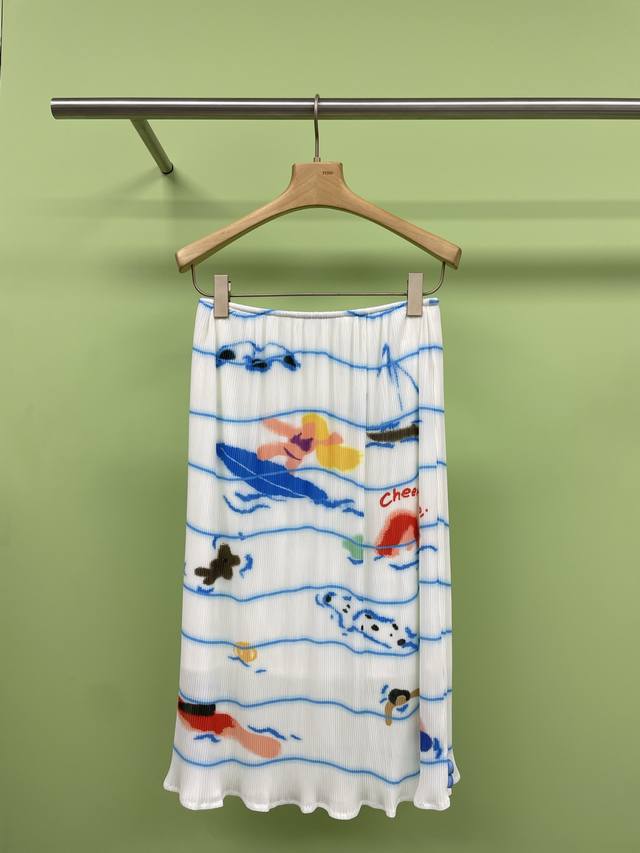Cheer Up30设计师品牌夏季新款沙滩派对格子抓皱印花半裙，是春天该穿的漂亮小裙子呀，五颜六色的印花看着就好开心呀，春天外出游玩必备，张张都出片的那种，是多