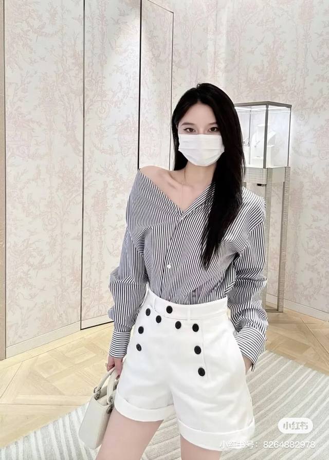 3168 露肩裁剪棉衬衣 38 40