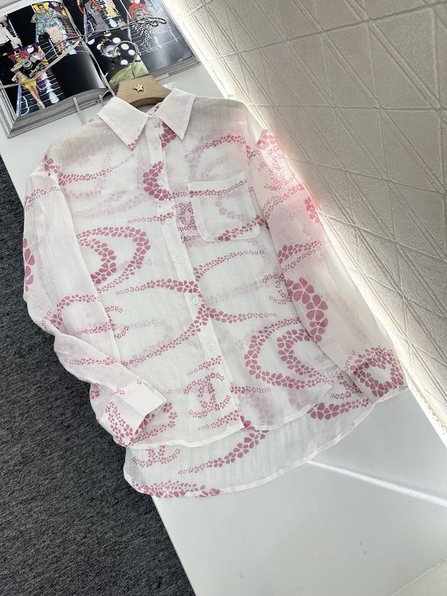 Chane* 2025新品上架 印花翻领衬衫短裤套装 定制Yb进口苎麻材质 肌理清晰 天然养肤 翻领长袖衬衫短裤套装 衬衣直筒宽松版型 包容身材增添洒脱帅气气息