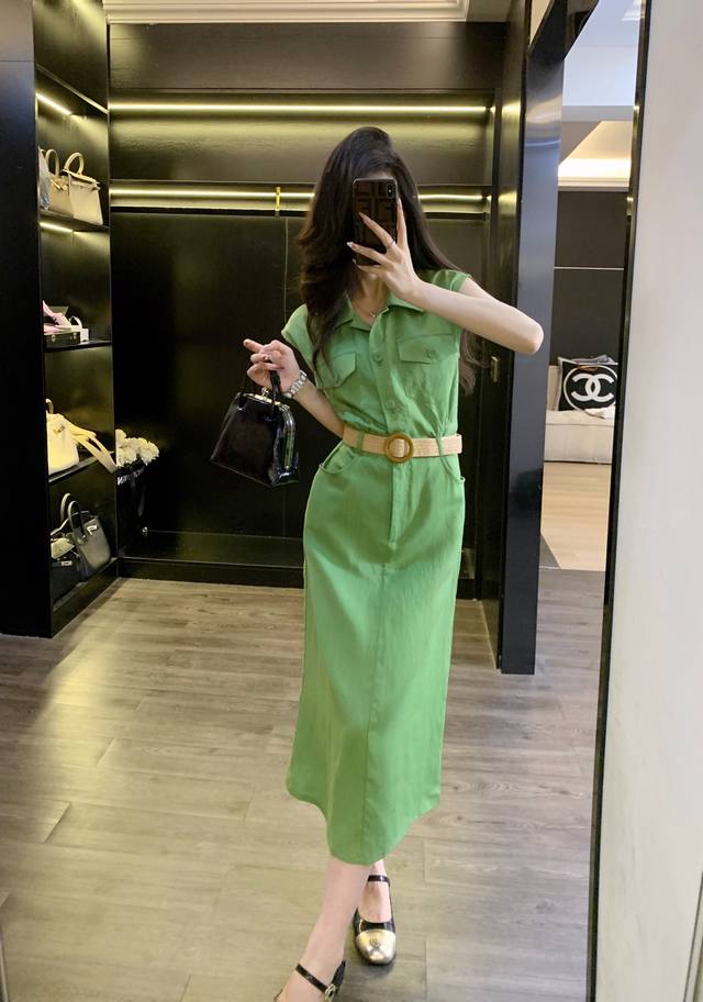 连衣裙 实拍经典简约名媛气质连衣裙 时尚舒适不挑人，上身美美美~大爆款， Sml X L 面料：丝麻 S码胸围92肩宽43腰围78裙长116 每个码胸围平铺腰围