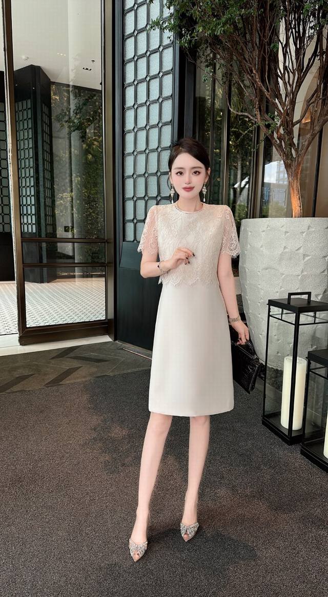 连衣裙 黑色 杏色 S-Xxl ――2025夏季新款小香风气质高贵淑女，精致圆领+搭配披风蕾丝两件套纯色连衣裙质量版型非常棒~ 优雅女人味，优雅干练~ ~ 超级