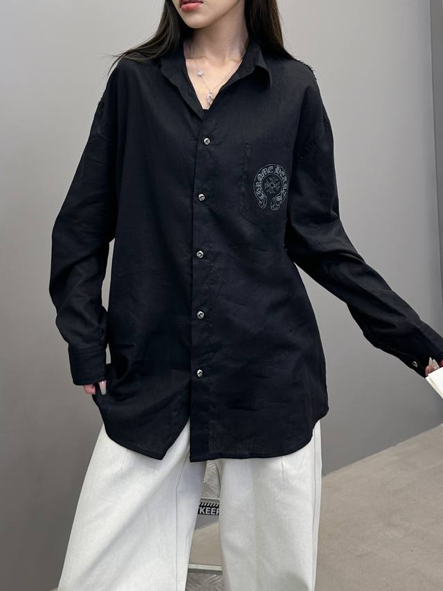 克罗心 ｜ 新款衬衣，成衣洗水前后印花工艺，日本进口棉麻面料，男女同款，尺码Sml