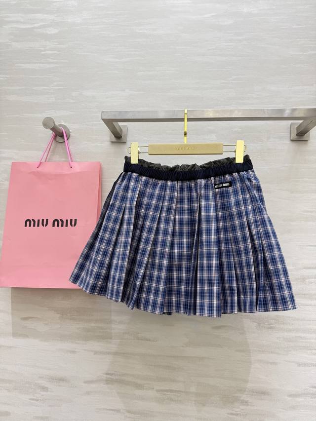 Miumi2新款格子半裙 高品质定制 现货首发Size：S M L