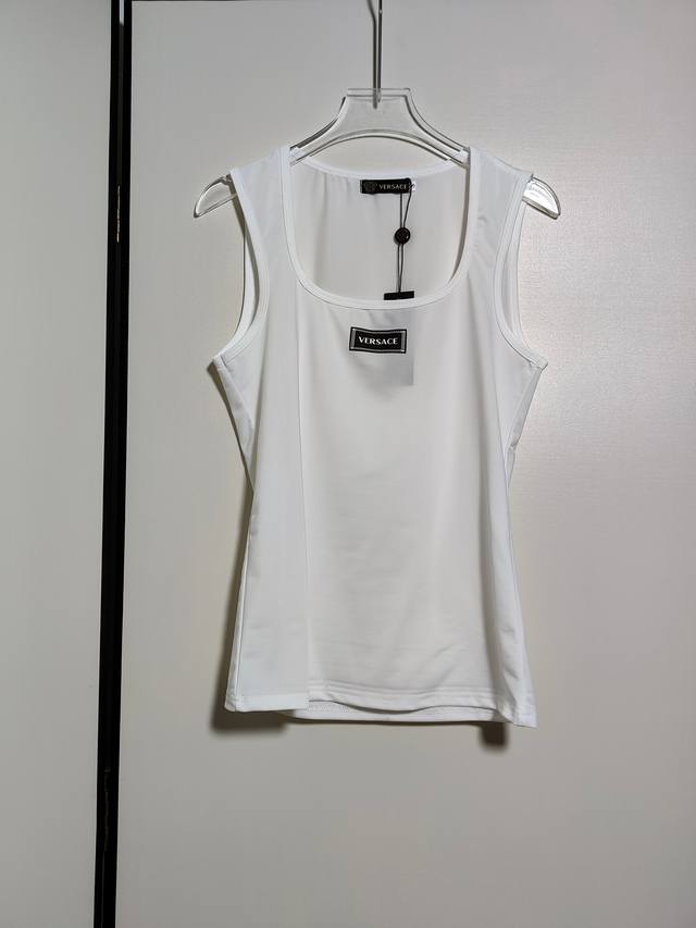 Versace 范思哲爆款系列 女士标志Logo简约时尚百搭单品无袖背心上衣。Smlxl