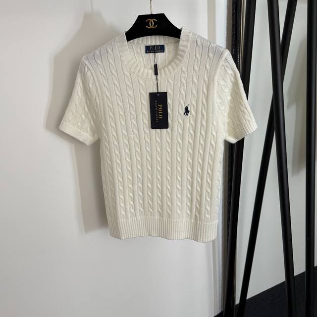 款号20253868 Polo Ralph Lauren拉夫.劳伦新款 马球刺绣短袖麻花套头针织衫上衣，白色，玫红色，蓝色，粉色，灰色，卡其色，深蓝色， 均码；