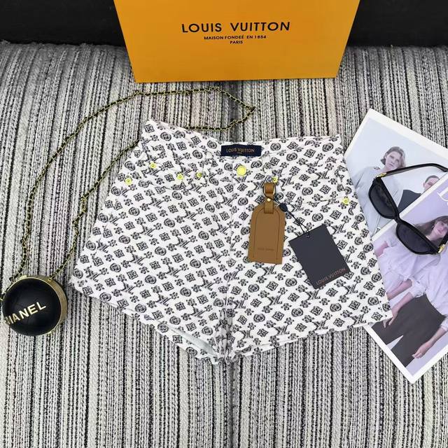 强烈推荐 25年早春夏系列 Lou*新款Logo印花牛仔短裤 2色Sml
