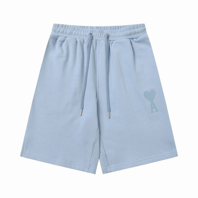 款号：522 Ami春夏短裤系列~ 重磅厚实高克重 纯棉380克重毛圈 细节到位 质量过关 支持对比 S-Xl 四个码数 颜色：天空蓝