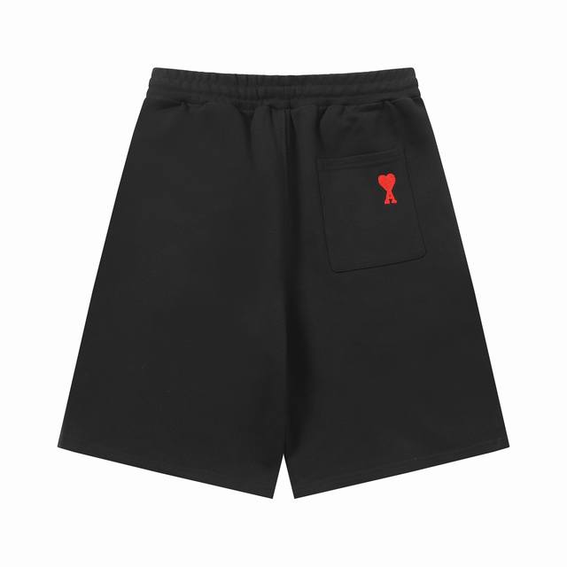 款号：525 Ami春夏短裤系列~ 重磅厚实高克重 纯棉380克重毛圈 细节到位 质量过关 支持对比 S-Xl 四个码数 85-200斤可穿 颜色：黑色，