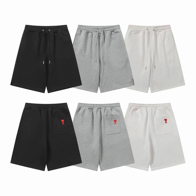 款号：525 Ami春夏短裤系列~ 重磅厚实高克重 纯棉380克重毛圈 细节到位 质量过关 支持对比 S-Xl 四个码数 85-200斤可穿 颜色：黑色 白色
