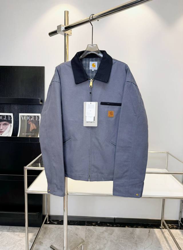 美式Carhartt-卡哈特J97水洗做旧重工底特律夹克 古着工装帆布外套 多口袋 拉链翻领工装外套 平台可上爆款 日销售200 有着130年历史的美国品牌 卡