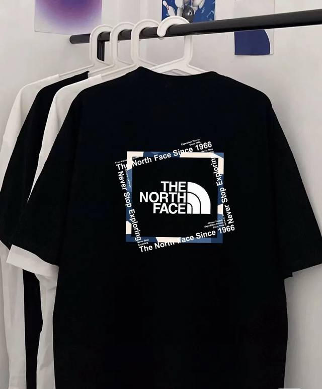 258款The North Face北面高品质短袖，260克双纱面料，现货可报，宽松版型，最大穿到220斤都行，码数Mlxlxxl，颜色：黑色，白色