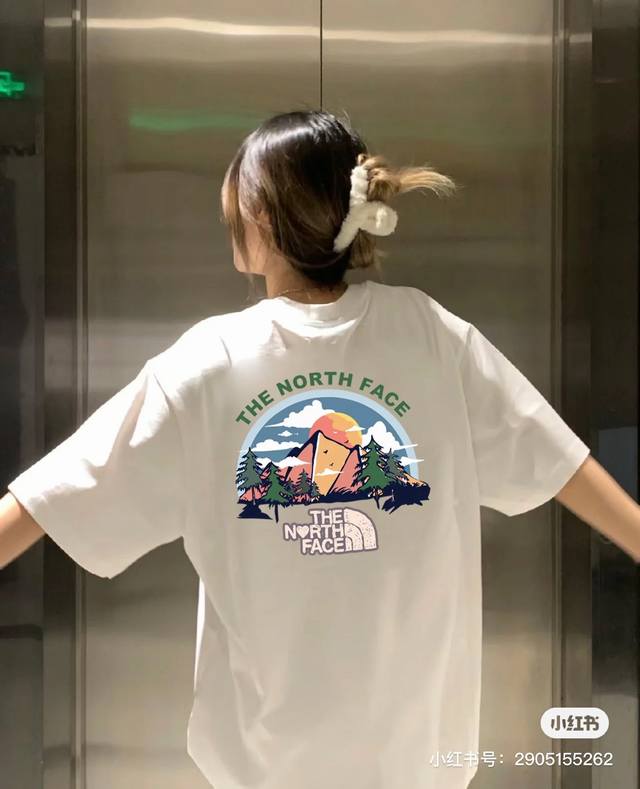 253# The North Face北面高品质短袖，260克双纱面料，现货可报，宽松版型，最大穿到220斤都行，码数Mlxlxxl，颜色：黑色，白色