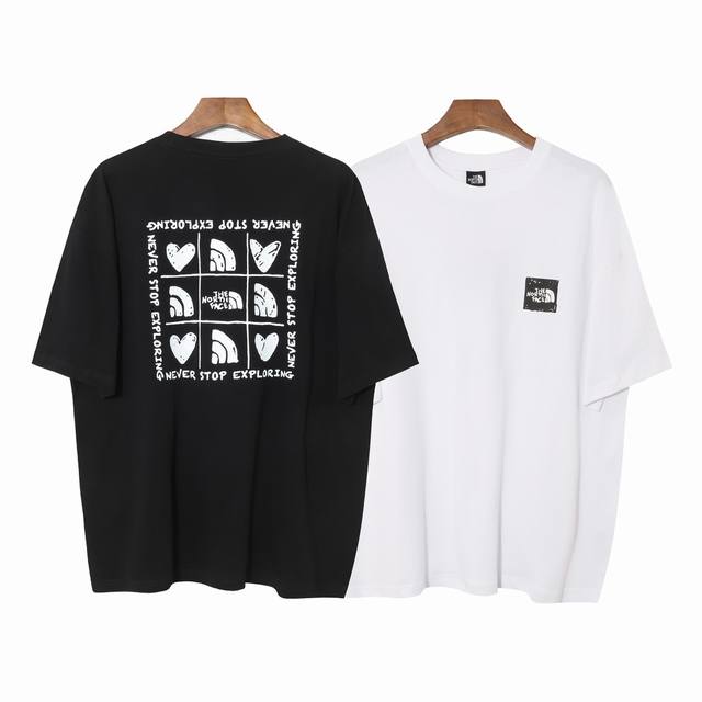 232#The North Face北面高品质短袖，260克双纱面料，现货可报，宽松版型，最大穿到220斤都行，码数Mlxlxxl，颜色：黑色，白色